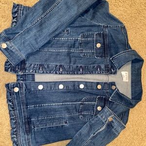 ELLE Ruffled Hem Denim Jacket
